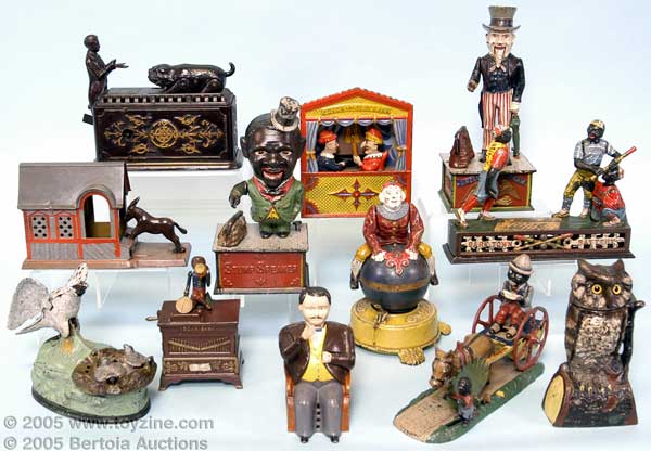 Mechanical banks willbe sold in Friday and Saturday&rsquo;s sessions and feature plenty of choices