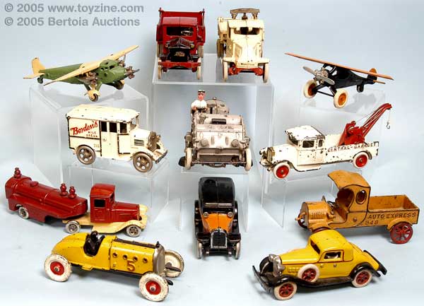 Cast Iron Cars and Trucks and assorted examples from the Ray Burgess collection are one of the sale&rsquo;s featured sessions