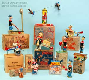 popeye cartoon charaacter tin toys