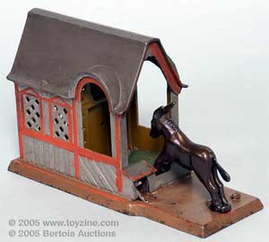 Mechanical Bank highlights, a pristine Mule Entering Barn