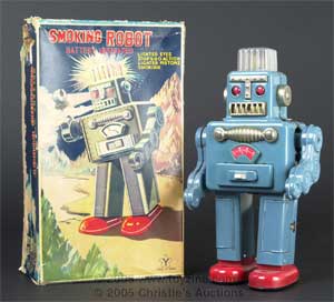 Yonezawa blue Smoking Robot