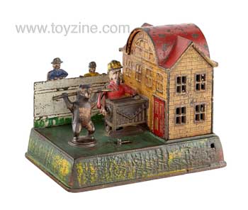 Organ Grinder and Performing Bear Cast Iron Mechanical Bank