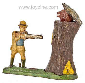 Teddy and the Bear Cast Iron Mechanical Bank