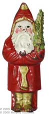 6in cast-iron Santa with Tree still bank