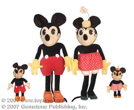 rare, giant display dolls of Walt Disney&rsquo;s Mickey Mouse and Minnie Mouse