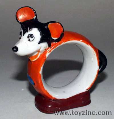 MICKEY SERVIETTE RING - 1930s JAPAN - CERAMIC, Excellent condition