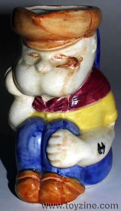 POPEYE JUG -1940's JAPAN - CERAMIC, knock off Popeye jug