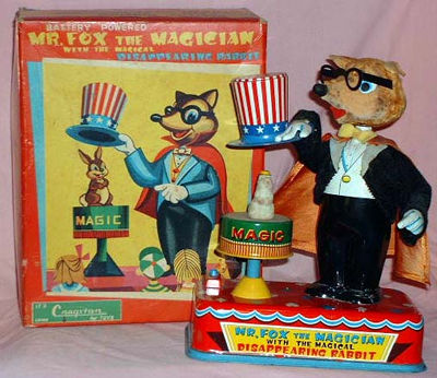 MR FOX THE MAGICIAN - TIN - JAPAN - 1950s, battery