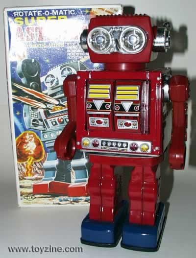 ROBOT - TIN - TAIWAN - 1970's -ROTATE-O-MATIC Super Astronaut robot