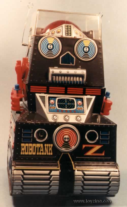 Robotank Z - Tin - Japan - Nomura - !960's, battery operated tin robot, moves like a tank