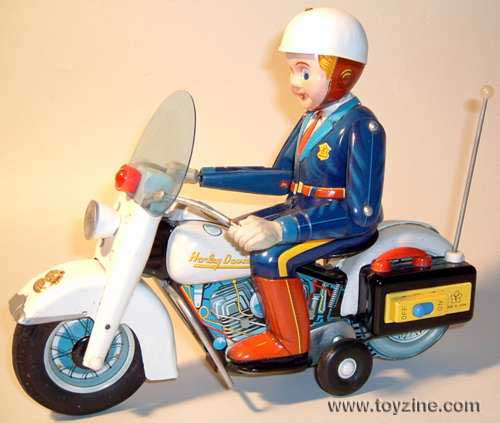 Harley-Davidson Police motorcycle-Tin- Battery made in Japan by Yonezawa